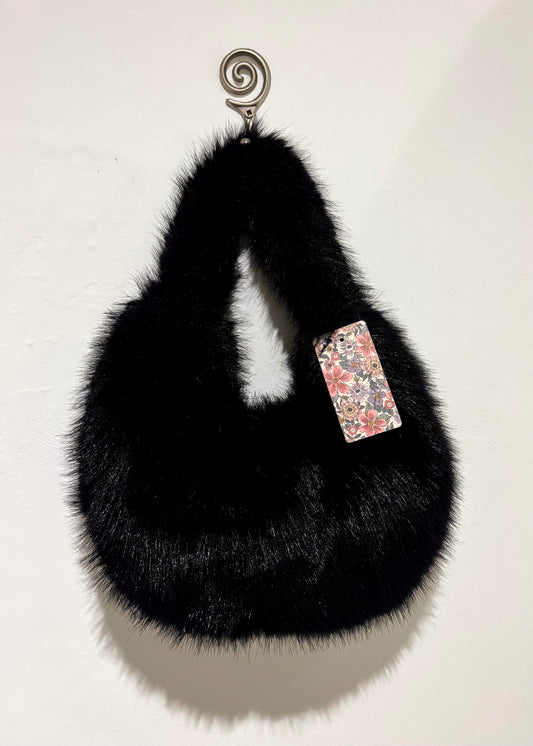 Faux Fur Bag In Black