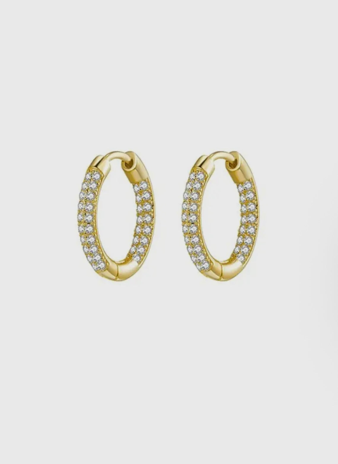 Diamanté Hoop Earrings In Gold