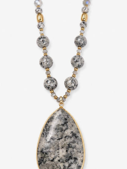 Wild Spirit Grey Beaded Long necklace