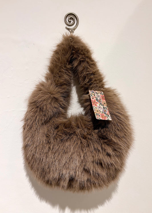 Faux Fur Bag In Brown