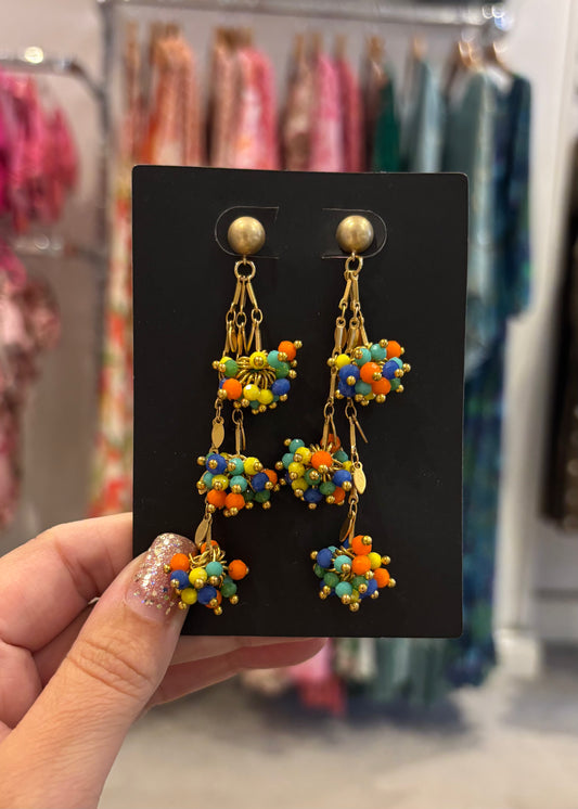 Multicolour Crystal Dangle Earrings