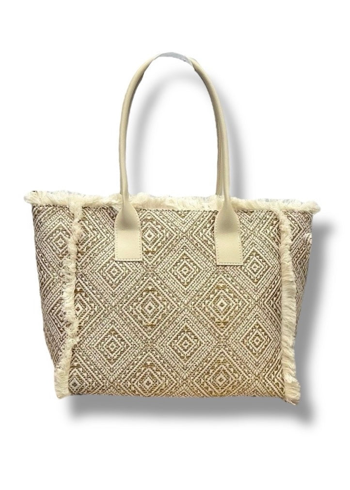 Embroidery Detail Tote Bag With Zip