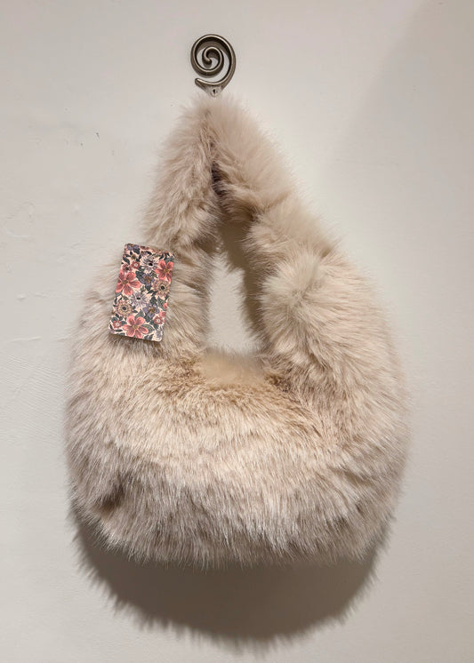 Faux Fur Bag In Cream