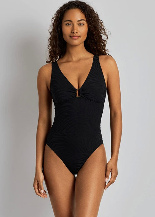 Ralph Lauren Black Jaquard Print Swimsuit