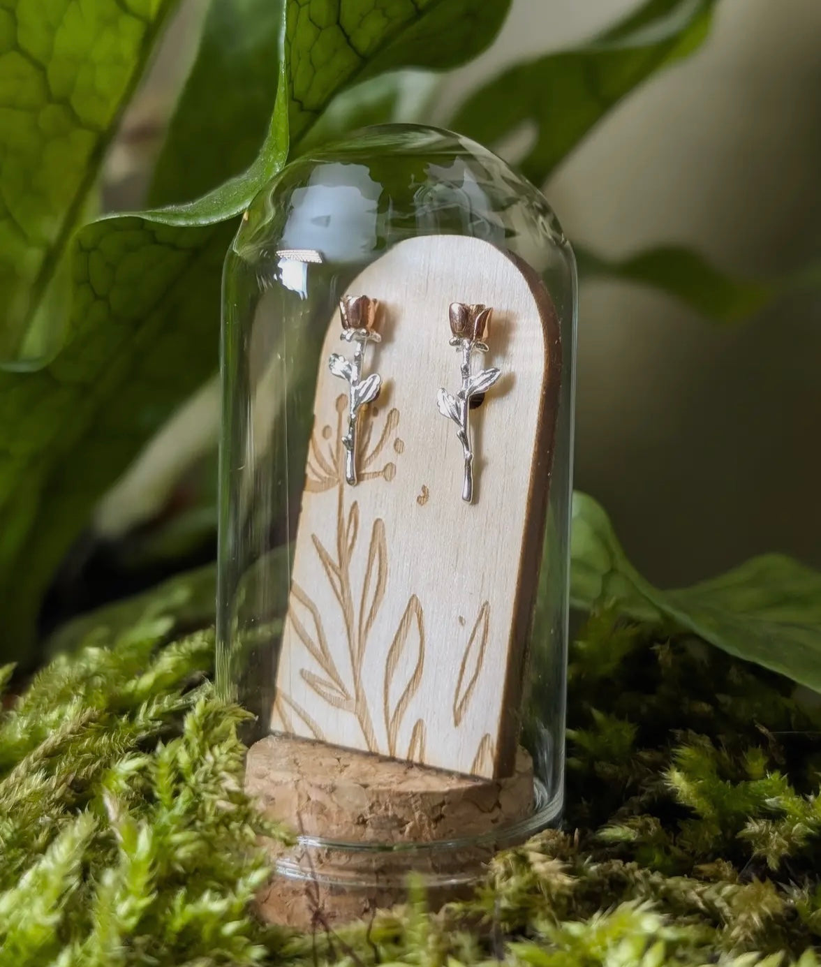 Rose Sterling Silver & Plated Rose
Gold Studs