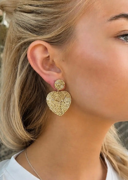 Gold Shimmer Heart Earrings