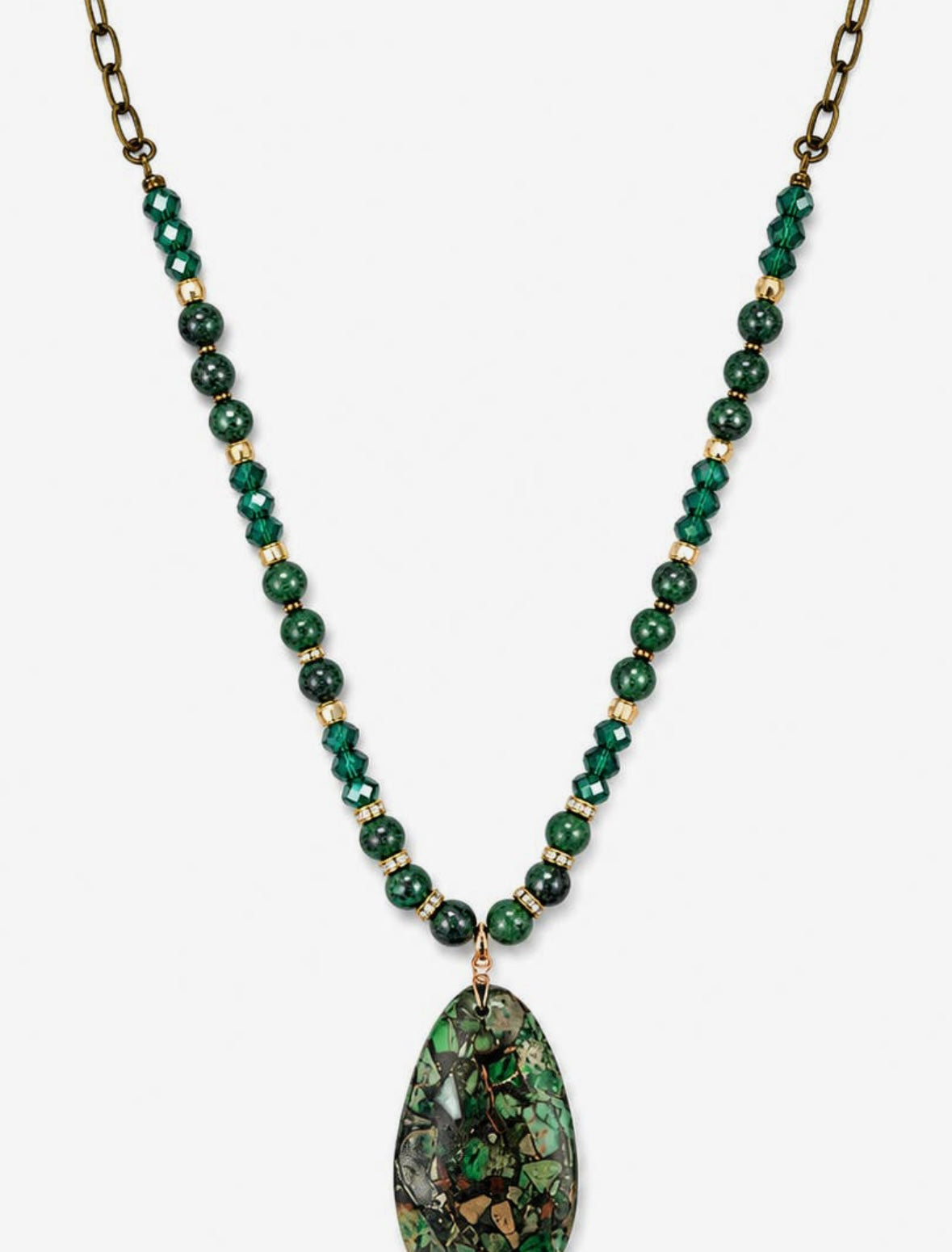 Wild Spirit Green Jasper Link Chain Necklace