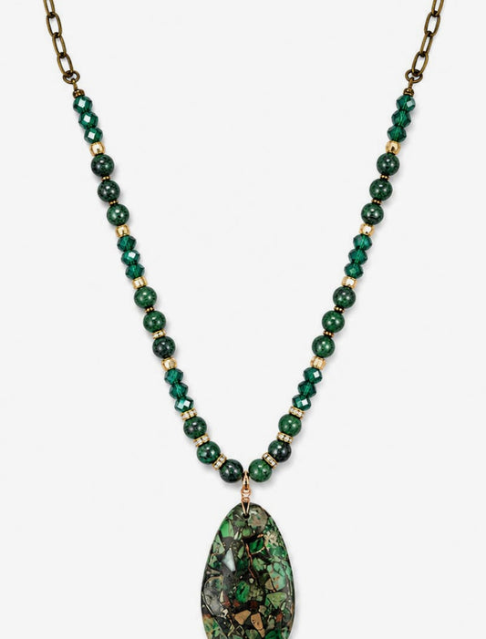 Wild Spirit Green Jasper Link Chain Necklace