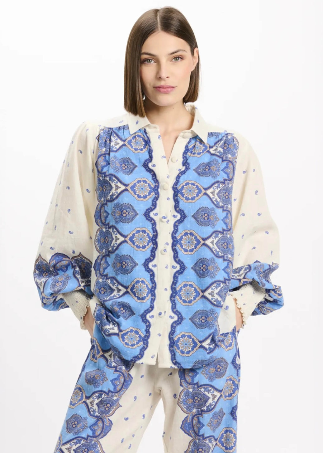 Miss June Viki Shirt In Blue