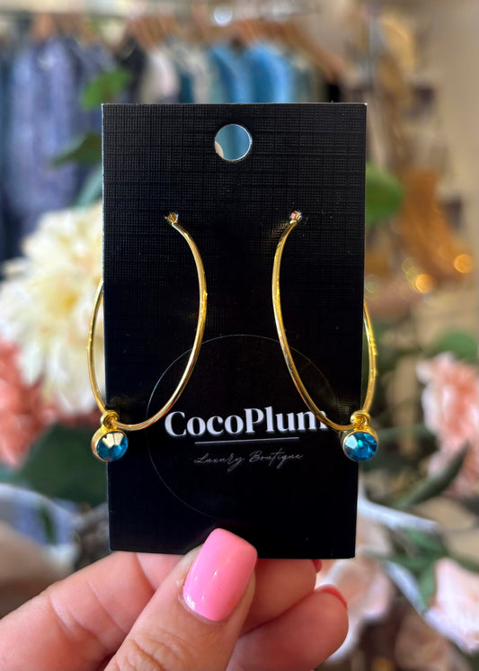 Turquoise Jewel Hoop Earrings