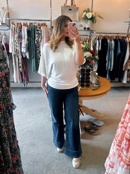 Off The Shoulder Jumper In White