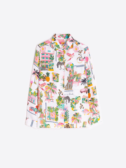 Vilagallo California Print Silk Shirt