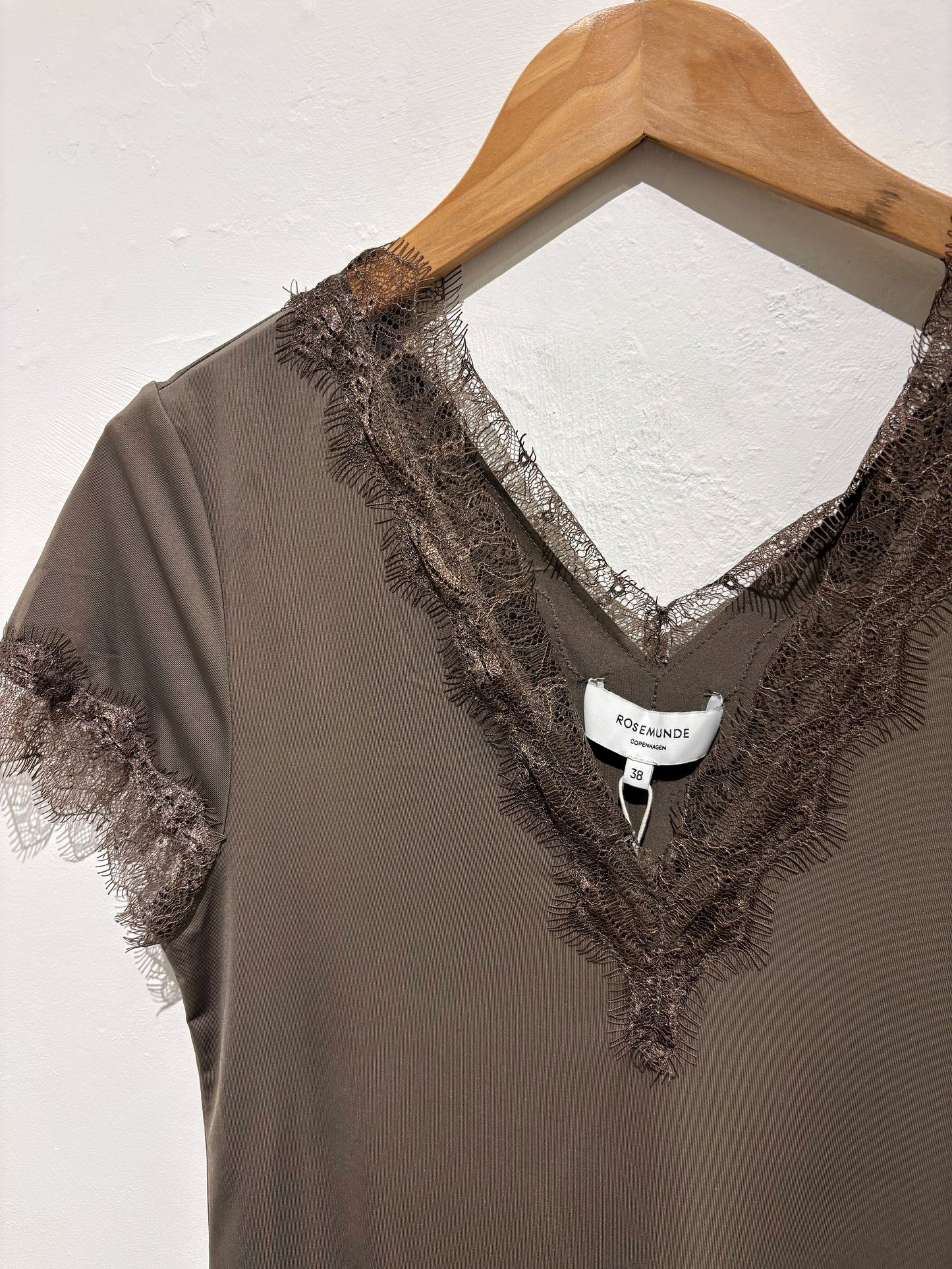 Rosemunde Billie T-Shirt With Lace In Falcon