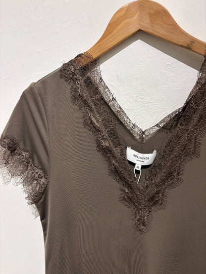 Rosemunde Billie T-Shirt With Lace In Falcon
