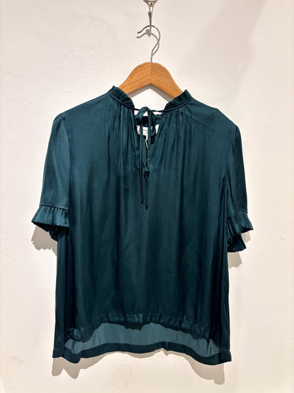 Rosemunde Tie Neck Emerald Green Blouse
