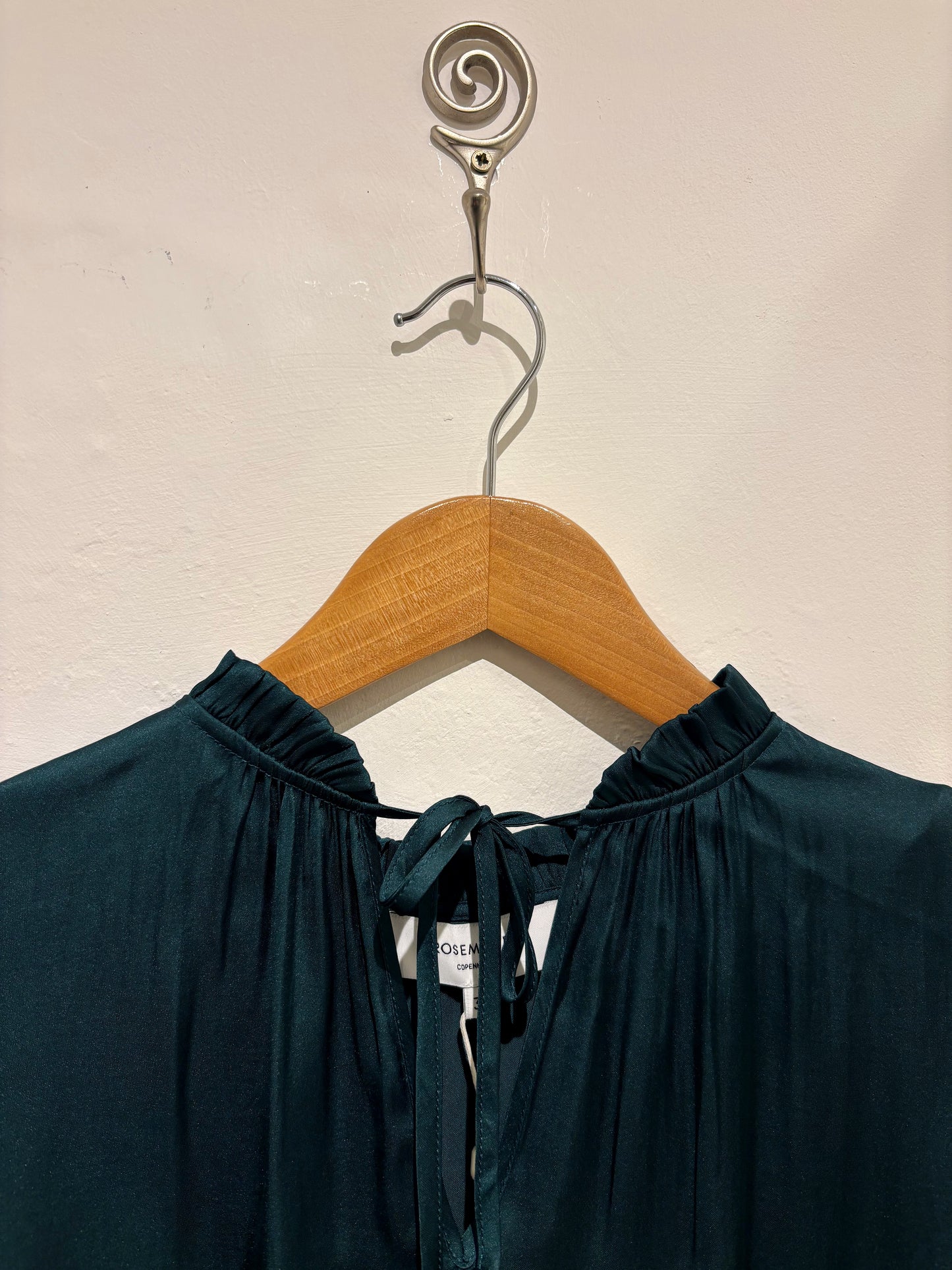 Rosemunde Tie Neck Emerald Green Blouse