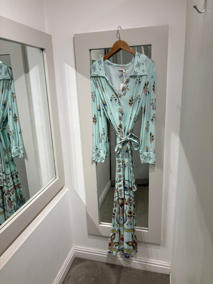 INOA Mix Silk Pistacia Pina Dress With Belt