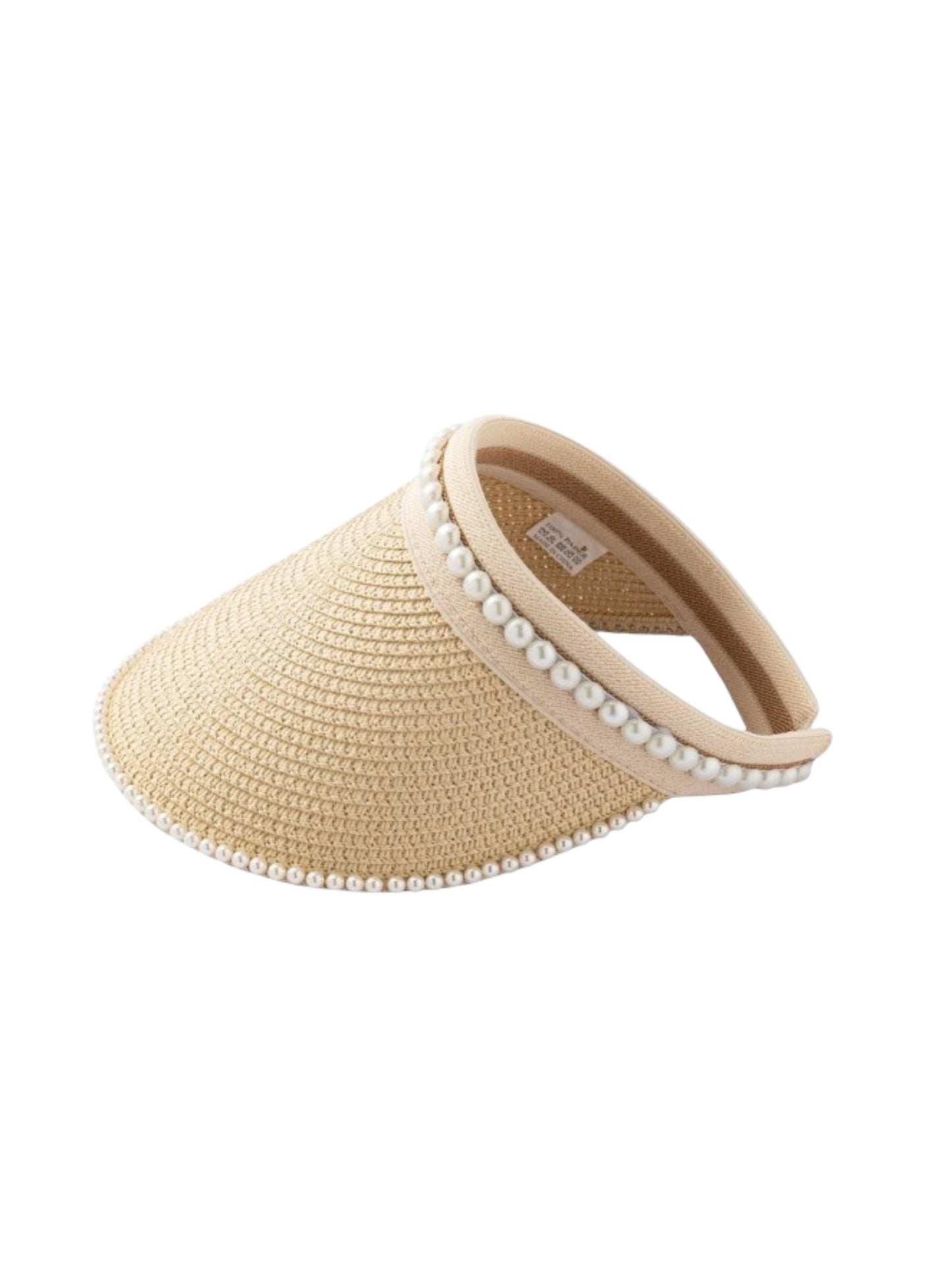 Pearl Detail Sun Visor In Cream