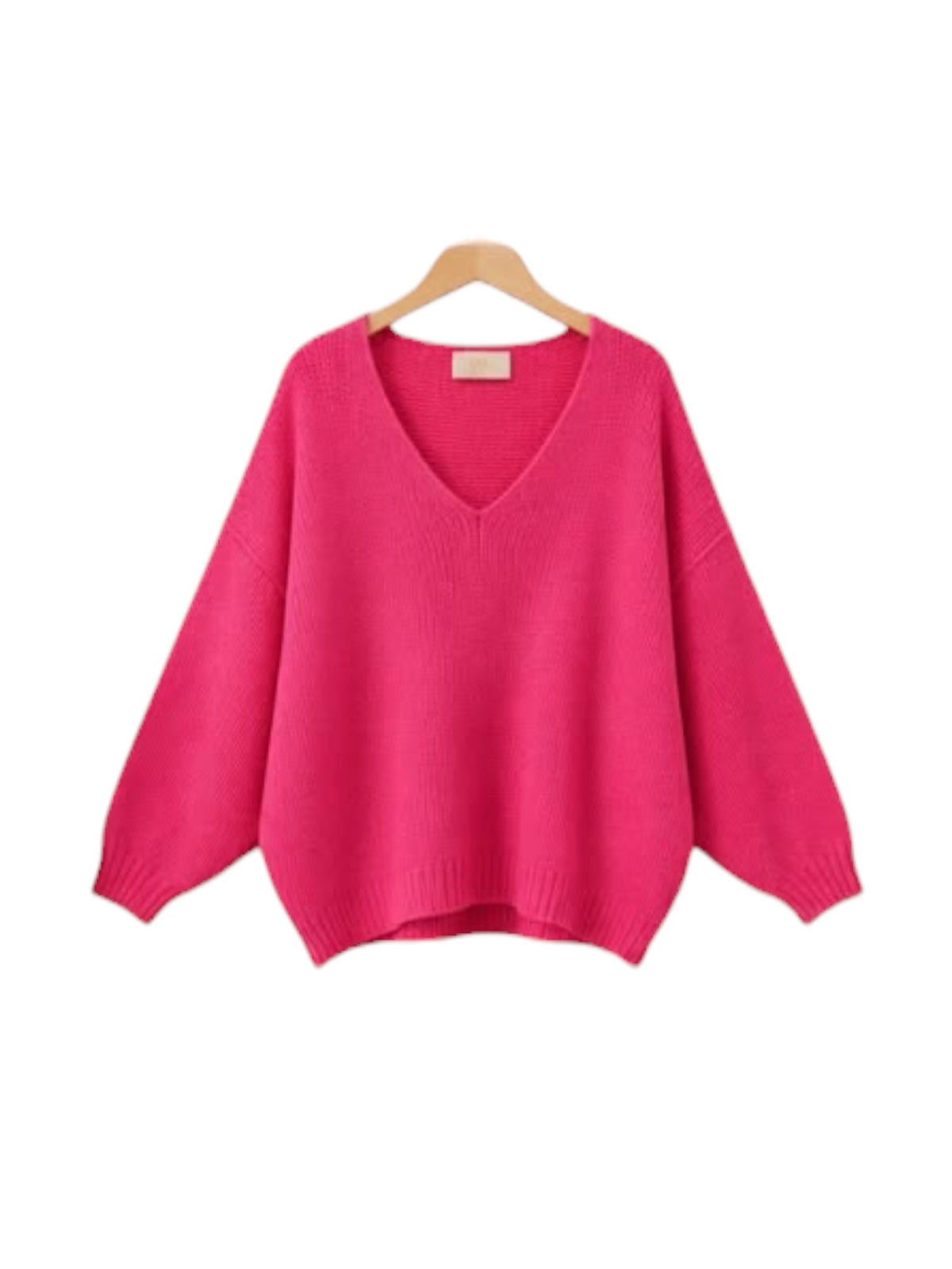 Malissa J V Neck Jumper In hot Pink