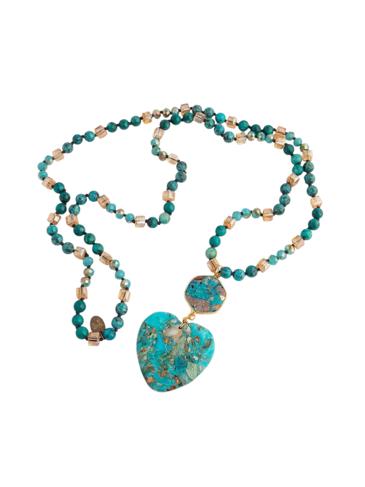 Wild Spirit Turquoise Bead Heart Necklace