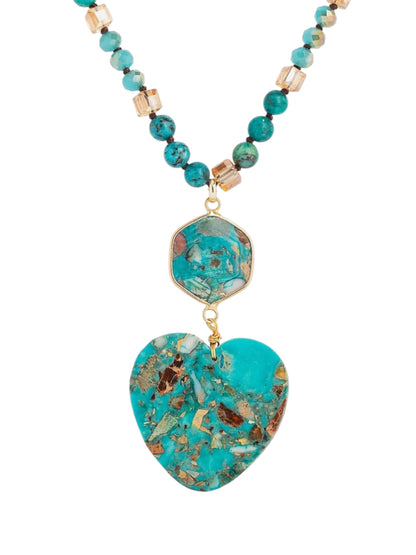 Wild Spirit Turquoise Bead Heart Necklace