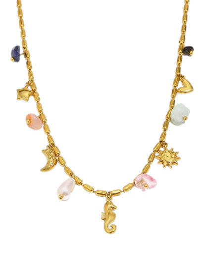 Wild Spirit Seaside Charm Gold Plated Necklace