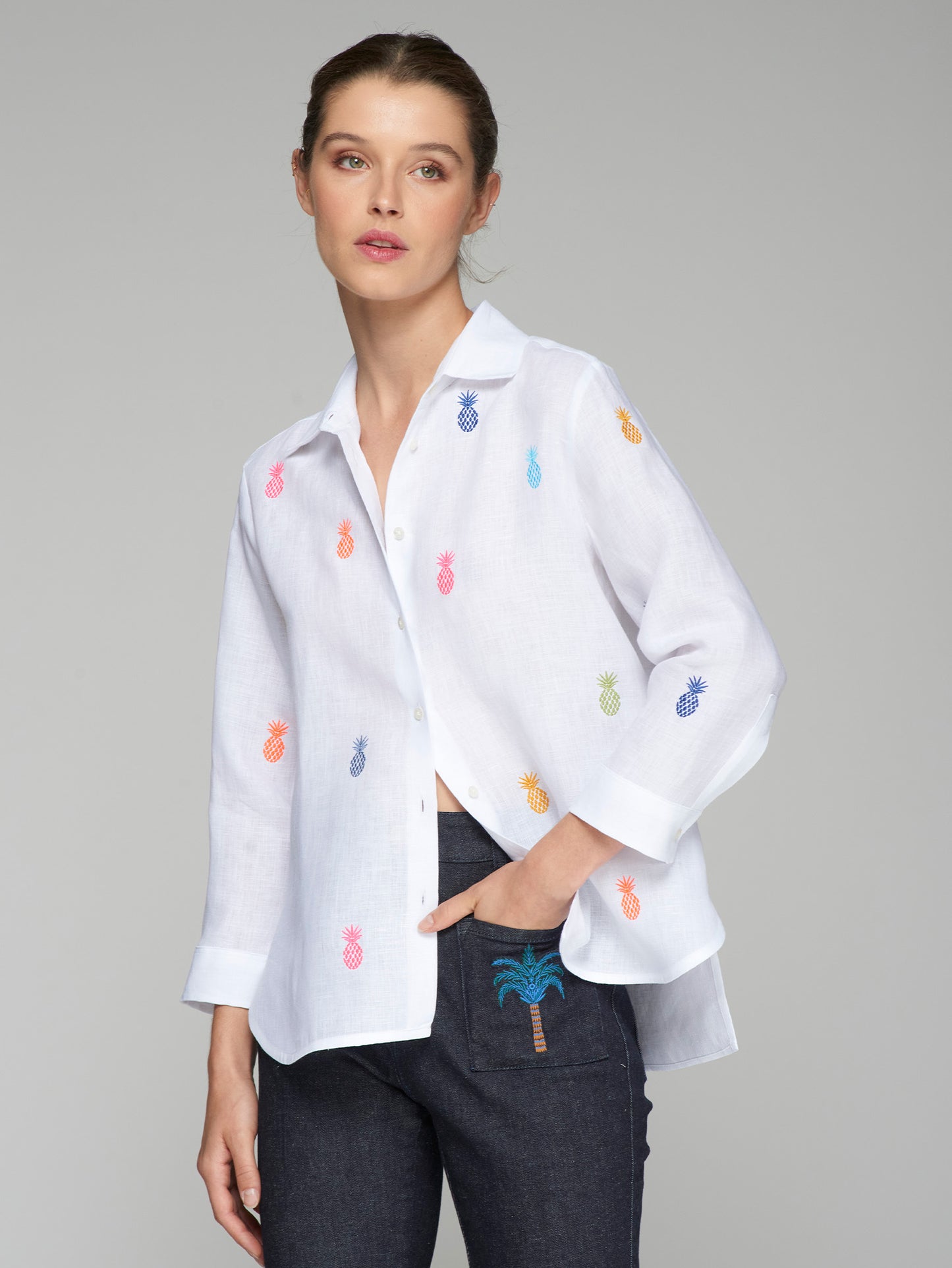 Vilagallo Linen Pinapple Shirt