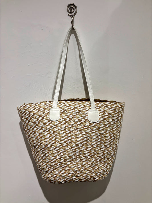 Beach Bag In Metallic Woven