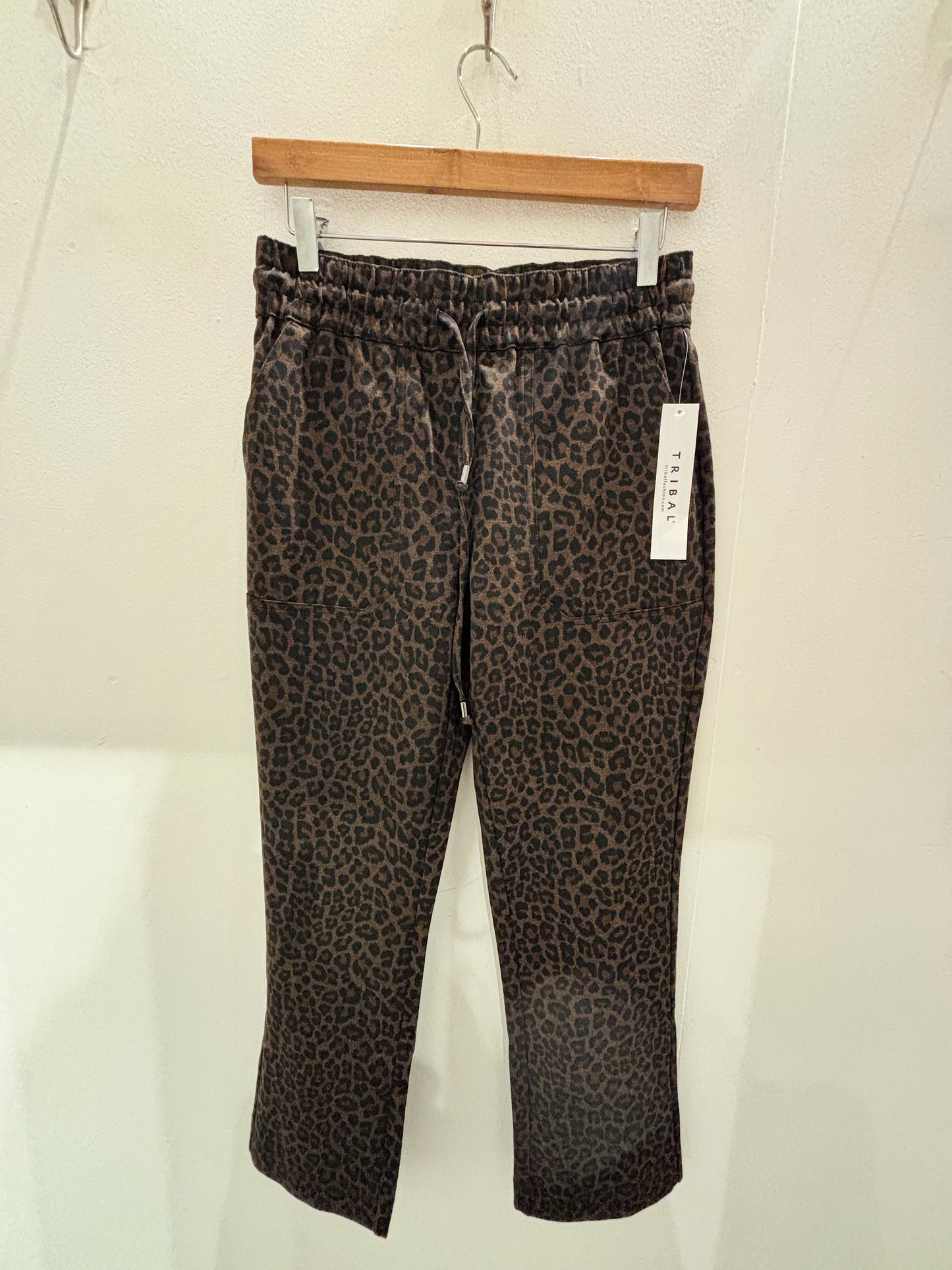 TRIBAL Stretch Leopard Print Trousers