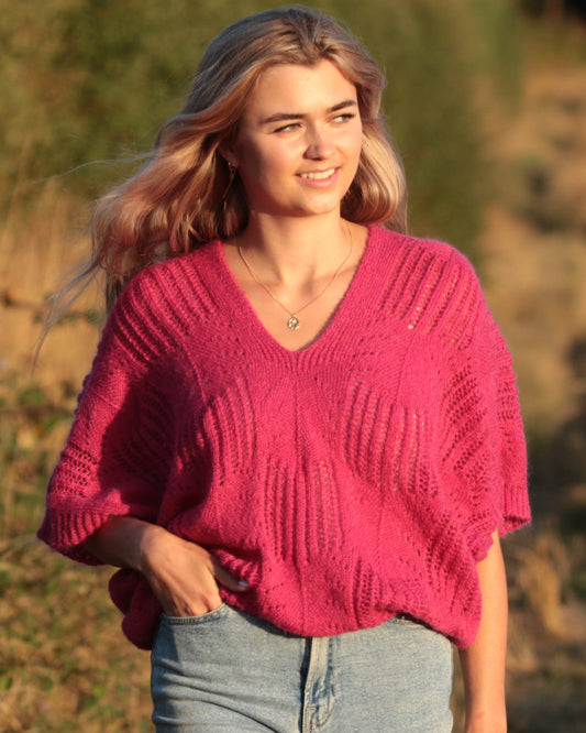 Cadenza Mohair Blend Tunic In Pink