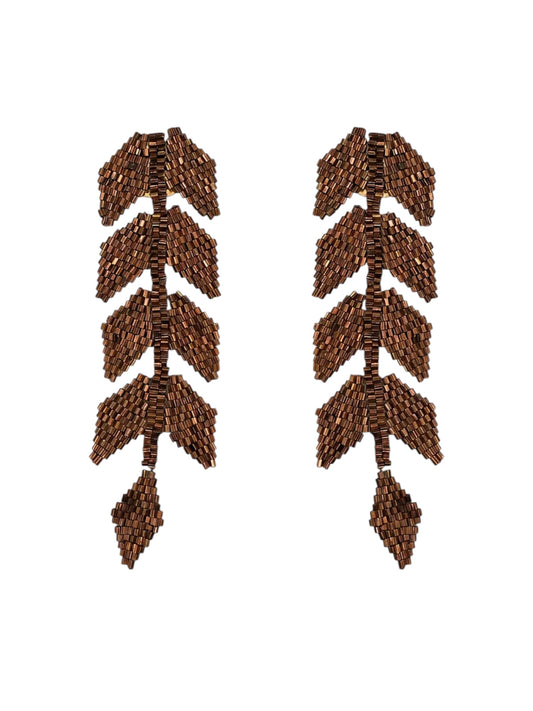Bronze Shimmer Leaf Earrings