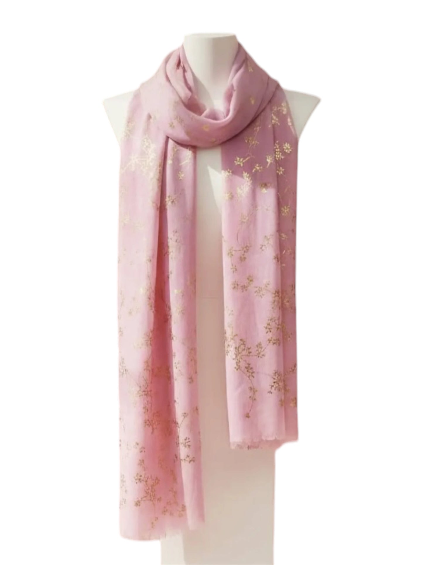 Flower Shimmer Scarf In Pink