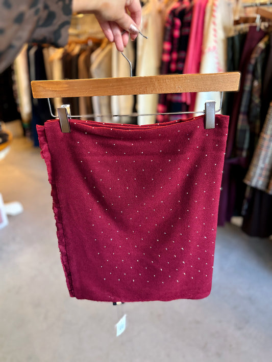 Super Soft Sparkly Scarf In Wine