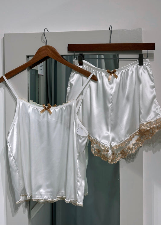 Aphrodite White Satin Nightwear Set