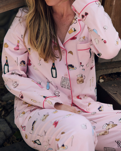 Bedhead Pink Champagne Breakfast Cotton Pyjamas