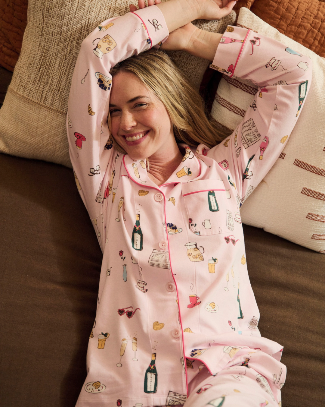 Bedhead Pink Champagne Breakfast Cotton Pyjamas