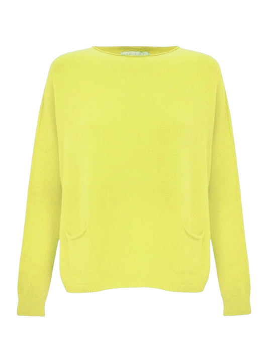 Amazing Woman Jodie Front Pocket Supersoft Knit Jumper In Pistachio