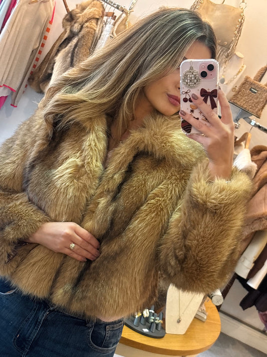 Hale Bob Faux Fur Cropped Jacket