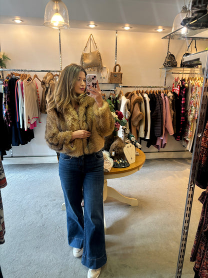 Hale Bob Faux Fur Cropped Jacket