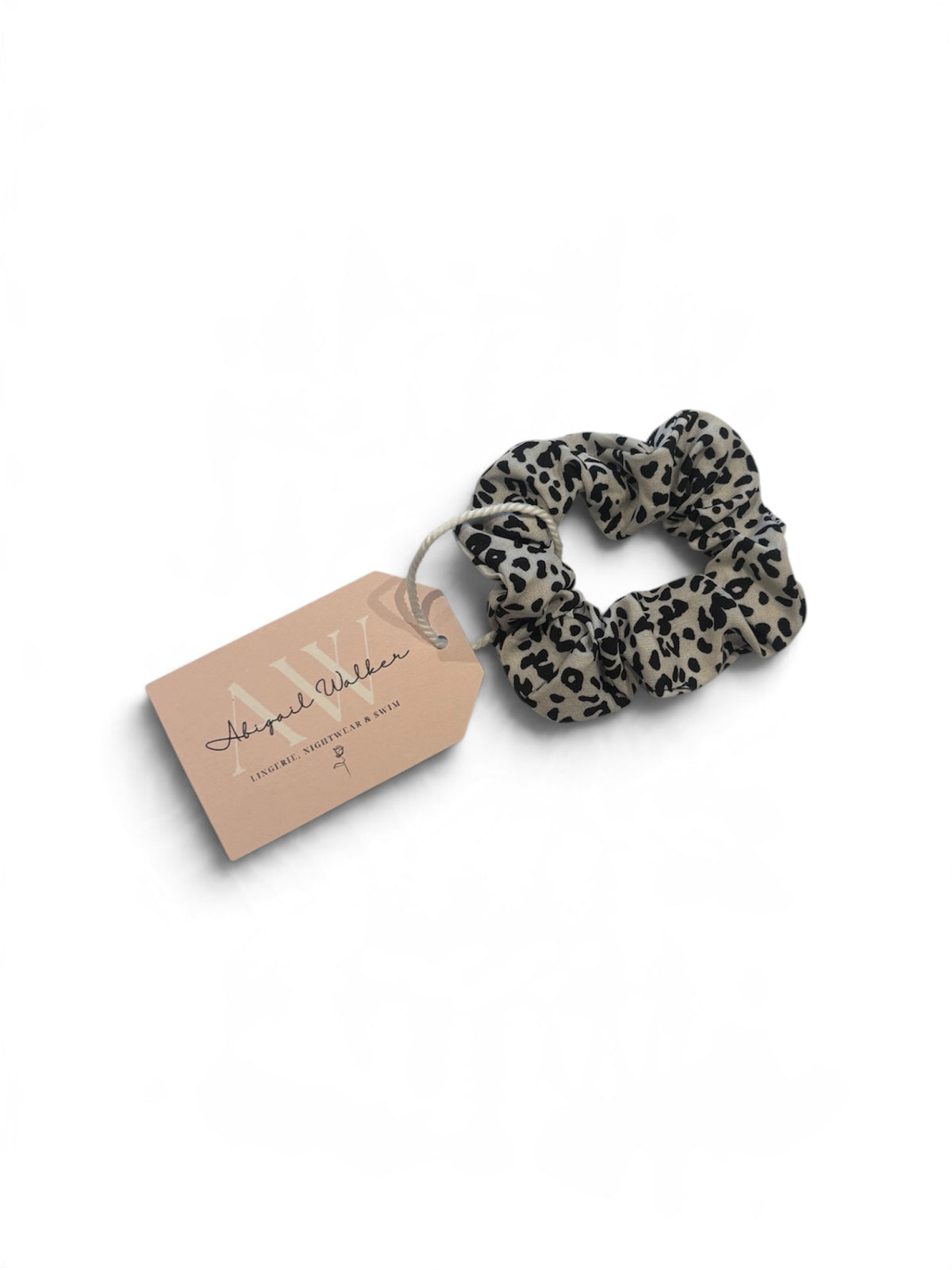 Grey Leopard Print Hair Scrunchy