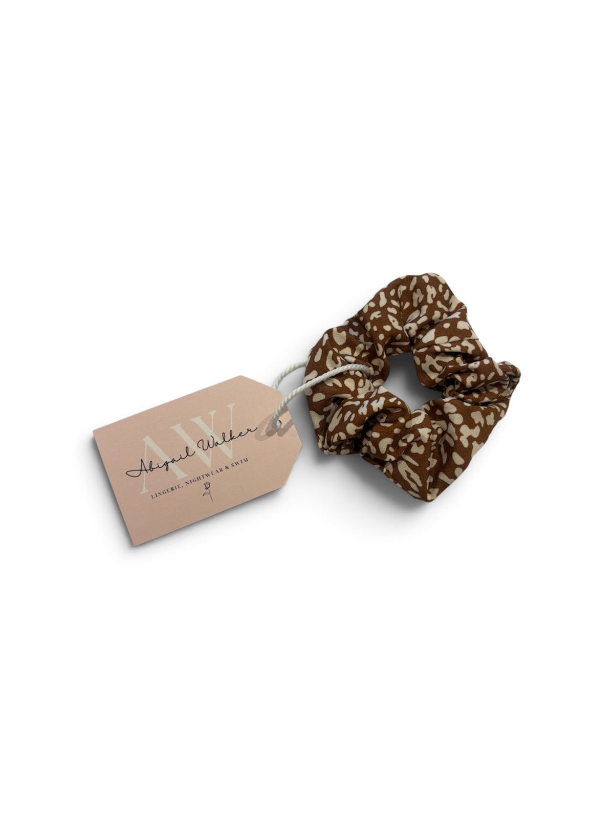 Chocolate Abstract Leopard Print Hair Scrunchy