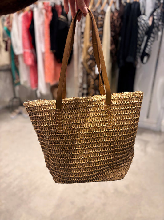 Natural Straw Beach Bag With Zip