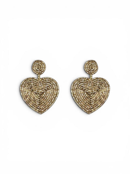 Gold Shimmer Heart Earrings