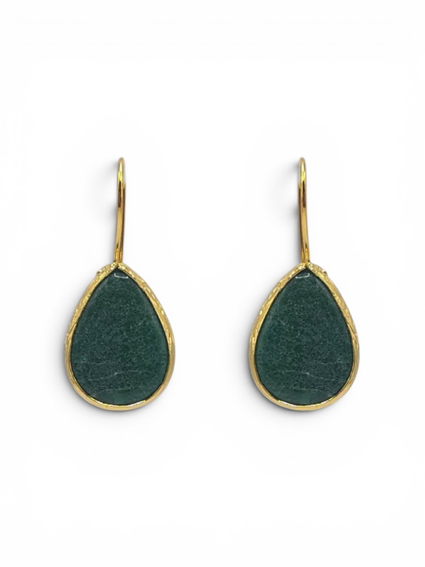 Jade Green Natural Stone Drop Earrings