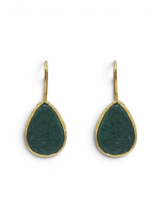 Jade Green Natural Stone Drop Earrings