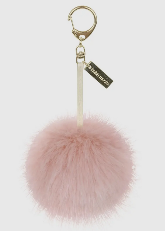 Helen Moore Faux Fur Keyring In Dusky Pink