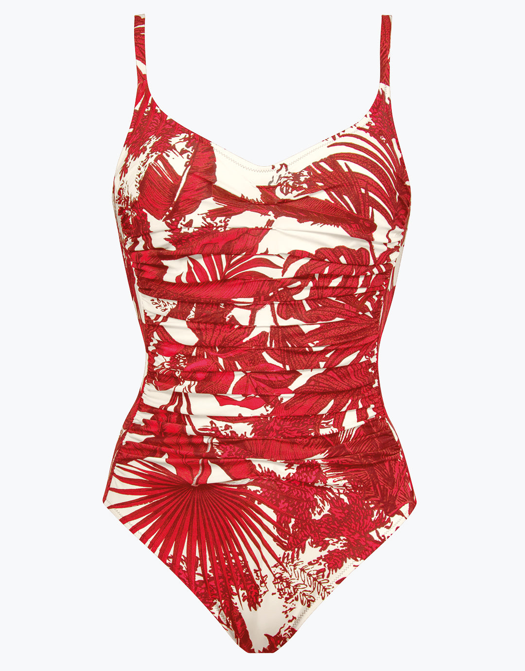 Maryan Mehlhorn Palmaria Ruched Underwired Swimsuit - Creme Rouge