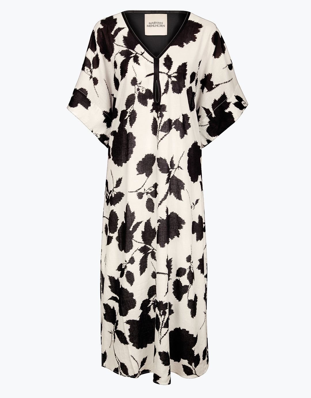 Maryan Mehlhorn Florascape Caftan - Cream Black