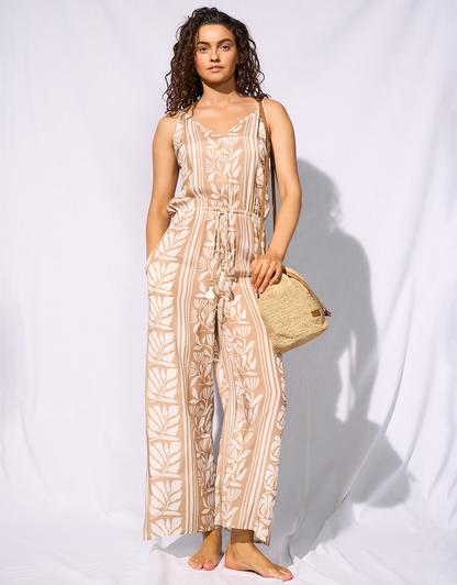 Watercult Coastal Bohemia Jumpsuit - Sand Cotton