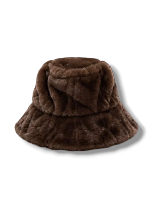 Faux Fur Bucket Hat In Brown